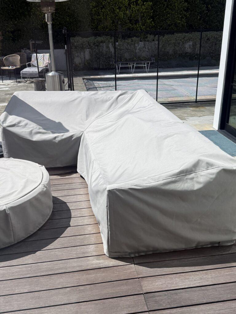 Custom L Shaped Outdoor Sectional Cover - Recsystem Cadet Grey